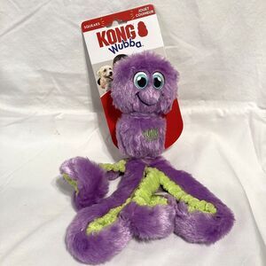 KONG Wubba Plush Squeaky Octopus Dog Toy Interactive Tug & Fetch Size Small Cute